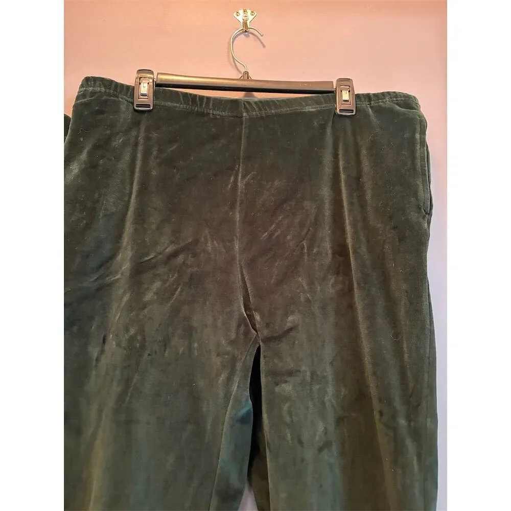 Jones Wear Women's 2 Piece Green Velour Set M Casual Long Sleeve - Picture 5 of 10